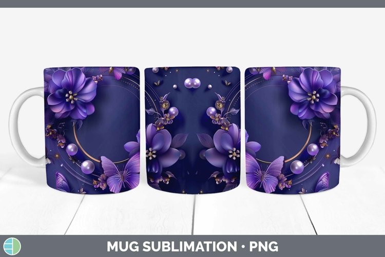 GorgeousEnchanted Flowers 3D Mug Wrap design.