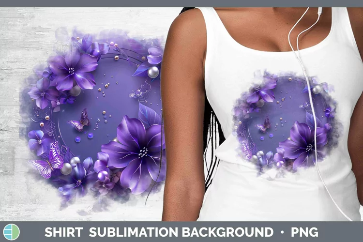 Enchanted Flowers 3D Violet Shirt Sublimation Sublimation Ba