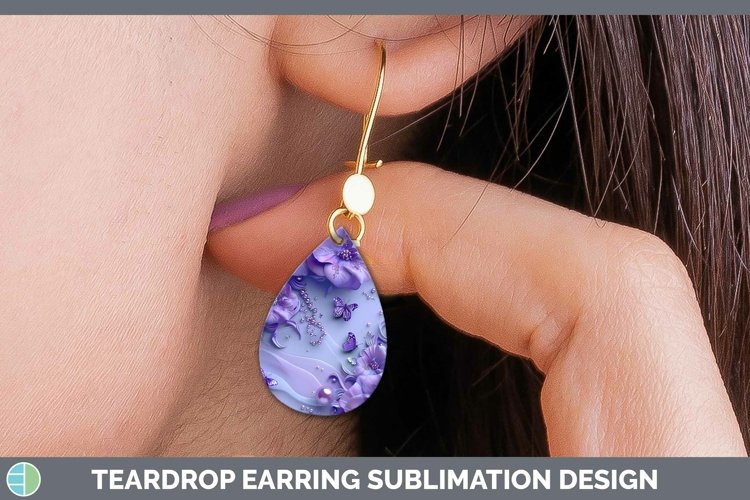 GorgeousEnchanted Flowers 3D Teardrop Earrings design.