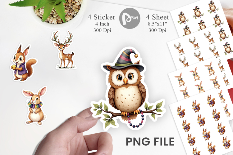 Paw-di Gras Puppy Carnival Sticker