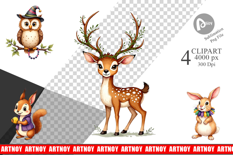 Paw-di Gras Puppy Carnival Clipart