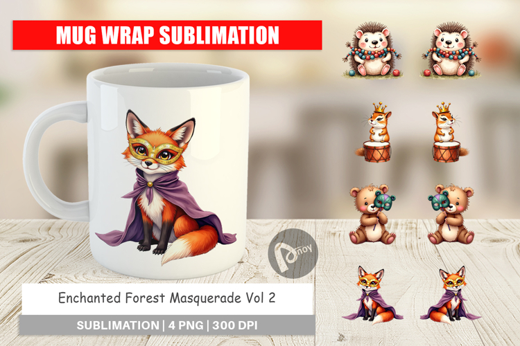 Paw-di Gras Puppy Carnival Mug Wrap