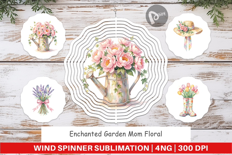 Enchanted Garden Mom Floral Wind Spinner