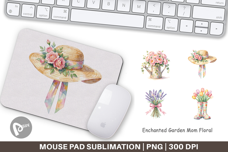 Enchanted Garden Mom Floral Mouse Pad