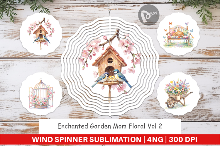 Enchanted Garden Mom Floral Wind Spinner
