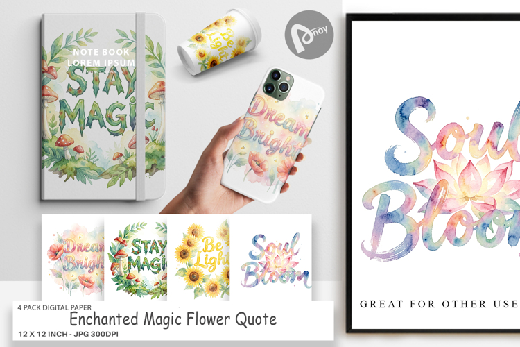 Enchanted Magic Flower Digital Paper