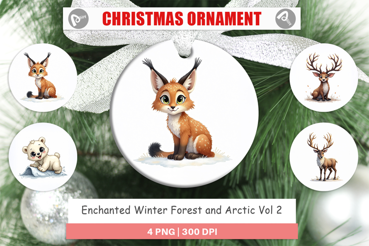 Winter Forest Arctic Friends Ornament