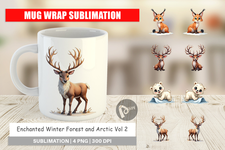 Winter Forest Arctic Friends Mug Wrap