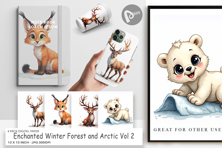 Winter Forest Arctic Digital Paper