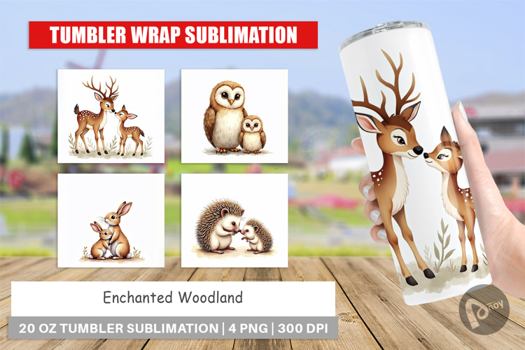 Woodland Mom Baby Animals Tumbler