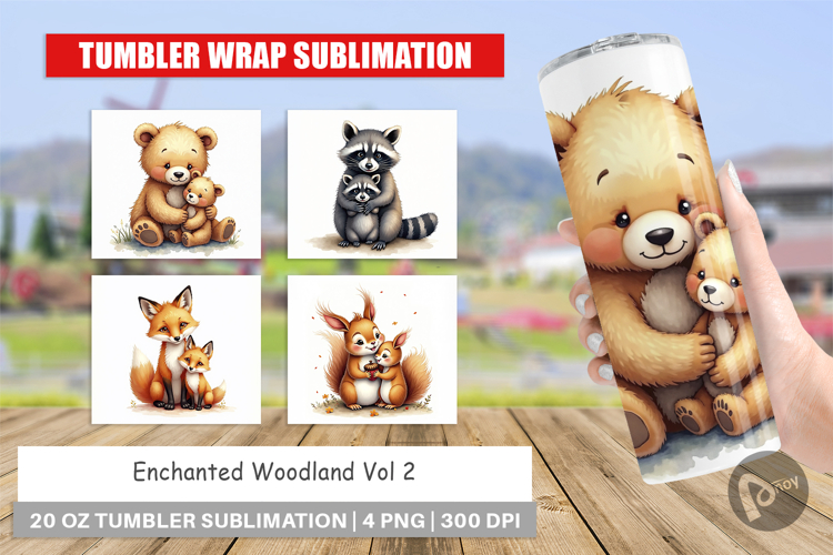 Woodland Mom Baby Animals Tumbler