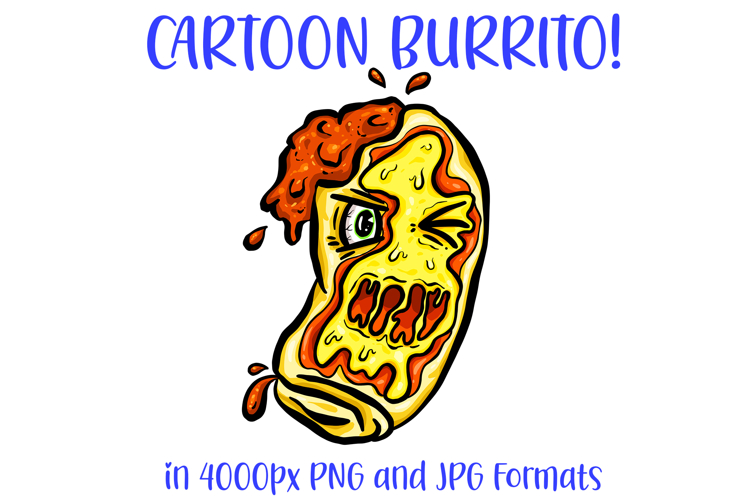 Enchilada Burrito Tortilla Cartoon Character PNG JPG Sticker
