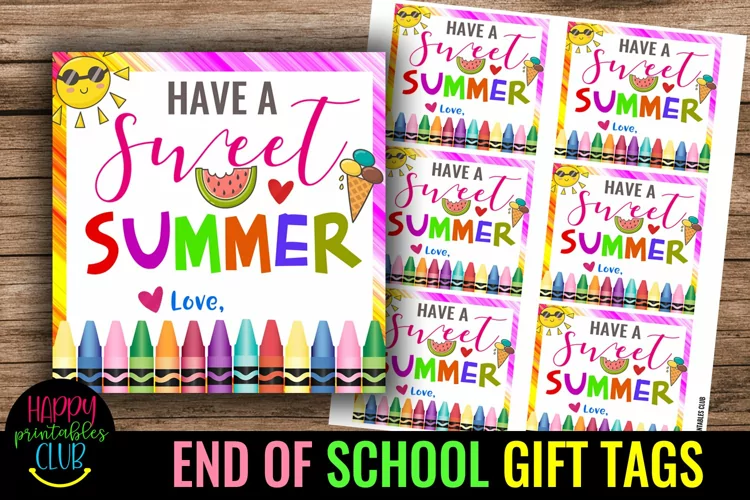 End of School Gift Tags- End of School Party Tags- Gift Tags