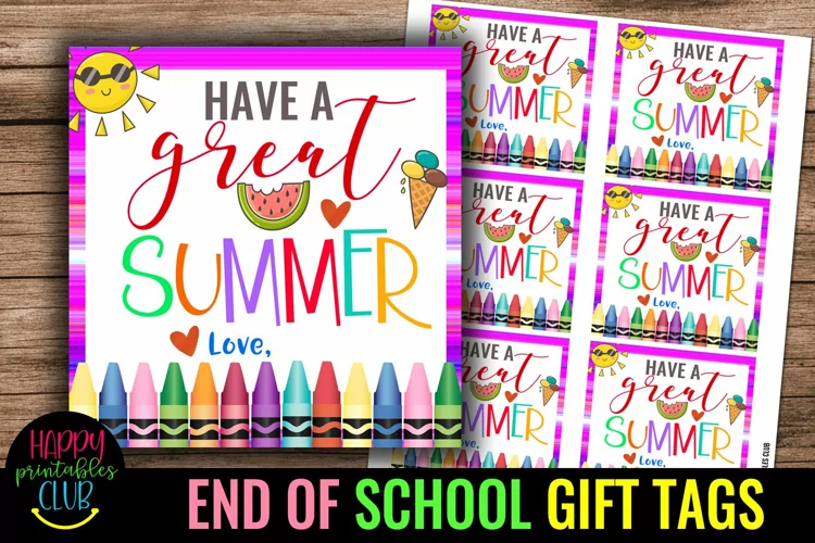 End of School Gift Tags- End of School Party Tags- Gift Tags