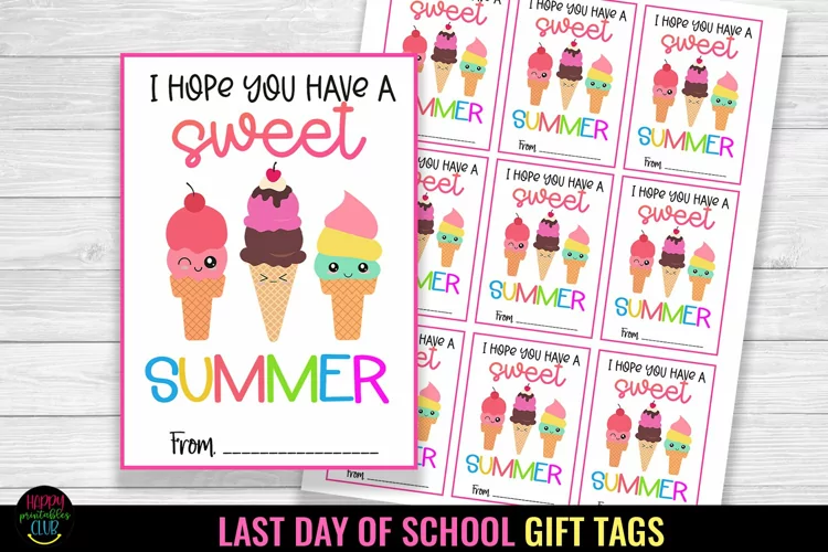 Sweet Summer I Last Day of School Gift Tag I End of School
