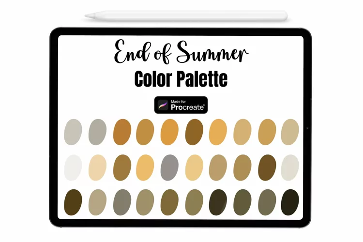 End of Summer Procreate Palette - Procreate Color palette