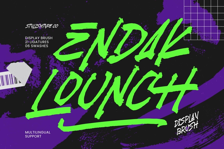 Endak Lounch - Display Brush Font
