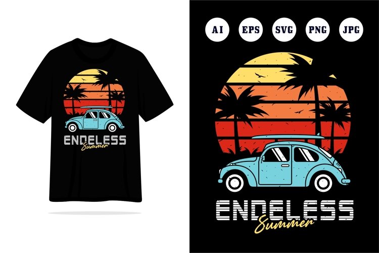 Endeless Summer tshirt design, shirt black design, sticker example image 1