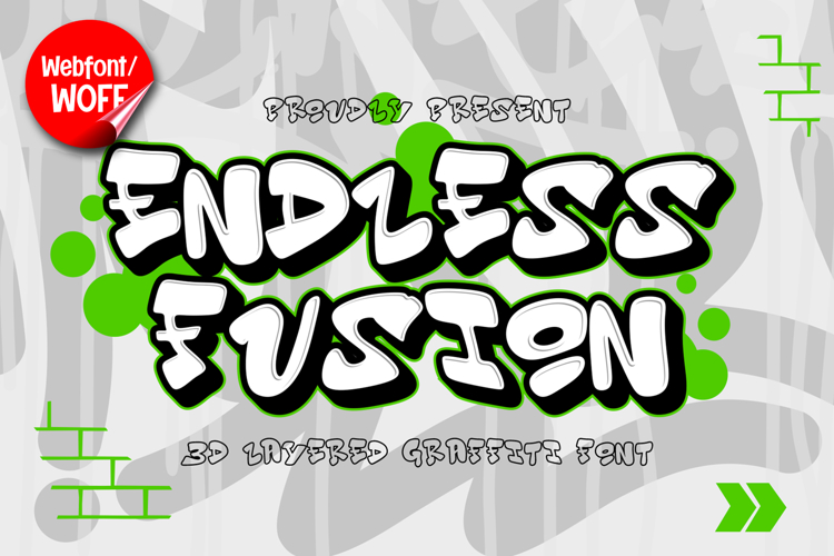 Endless Fusion | 3D Layered Graffiti Webfont for Urban