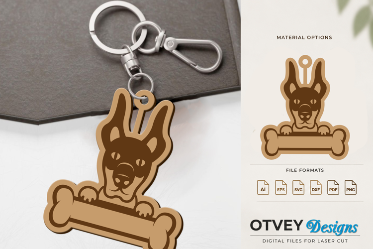 Engraved Keychain Dog For Pets Lasercut