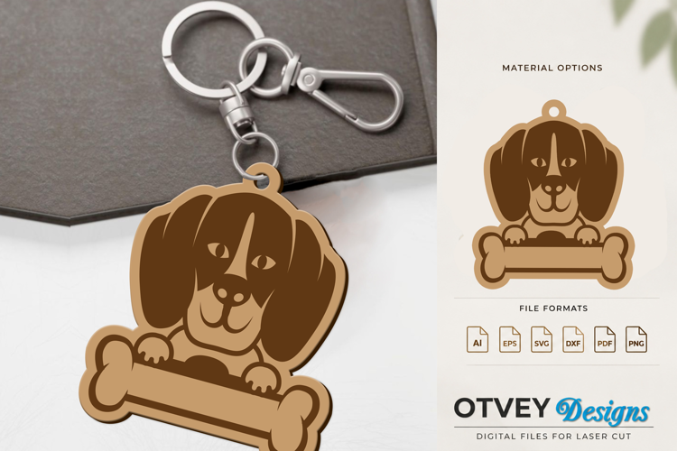 Engraved Keychain Dog For Pets Lasercut