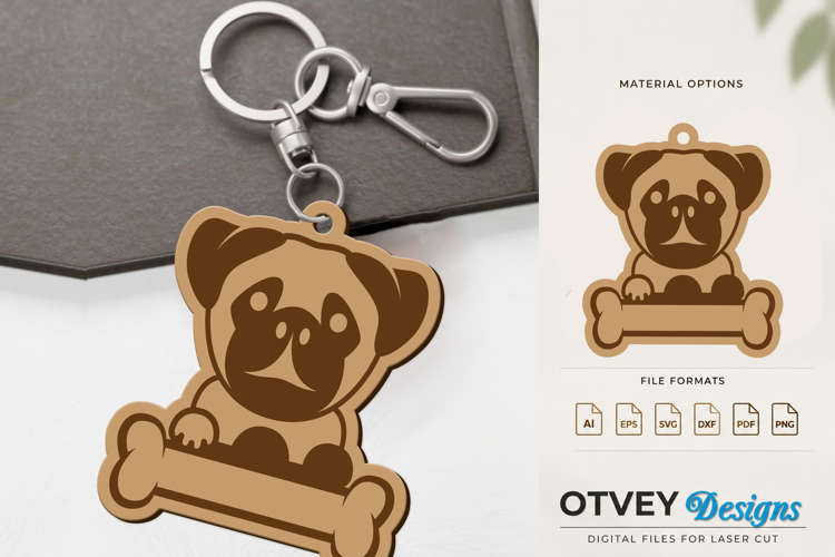 Engraved Keychain Dog For Pets Lasercut