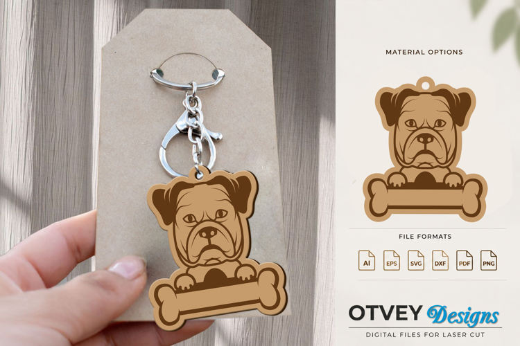 Engraved Keychain Dog For Pets Lasercut