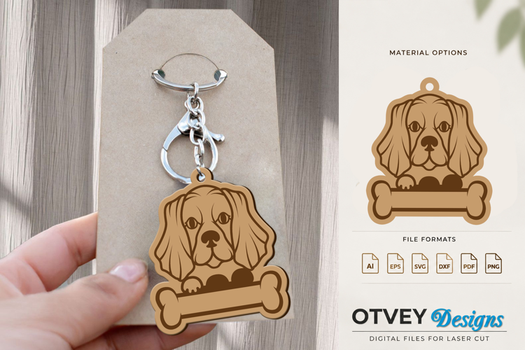 Engraved Keychain Dog For Pets Lasercut