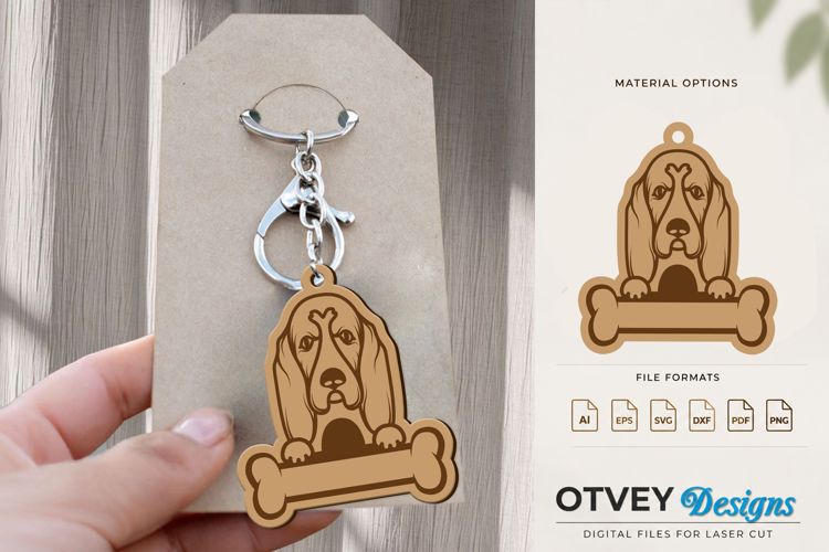 Engraved Keychain Dog For Pets Lasercut
