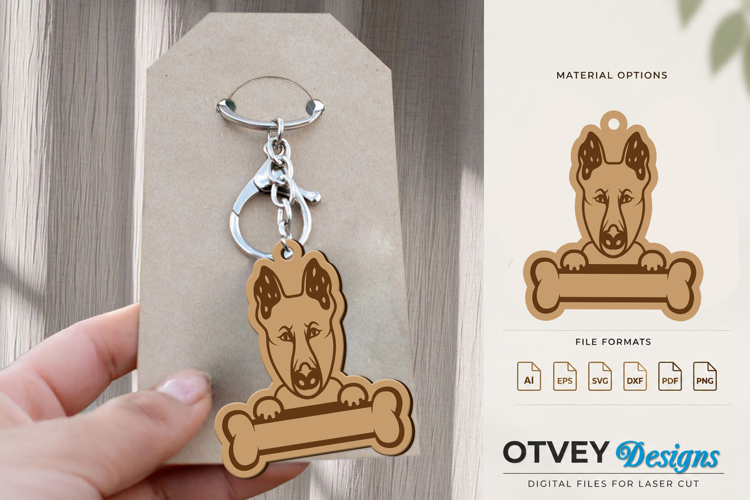 Engraved Keychain Dog For Pets Lasercut
