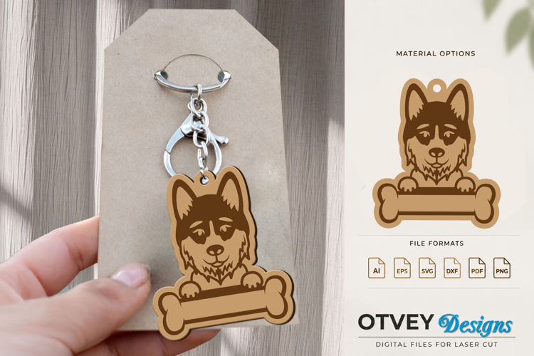 Engraved Keychain Dog For Pets Lasercut