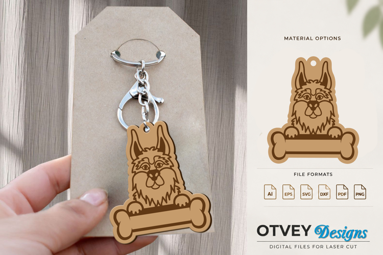 Engraved Keychain Dog For Pets Lasercut