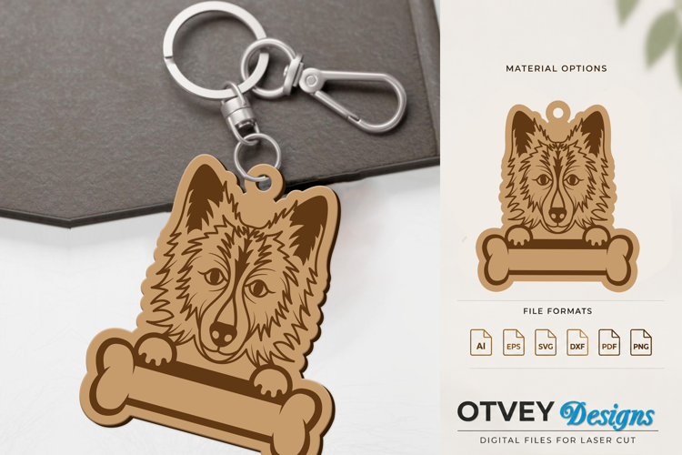 Engraved Keychain Dog For Pets Lasercut