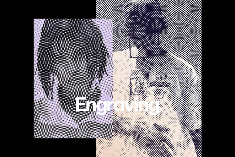 Engraving Halftone Poster Effect