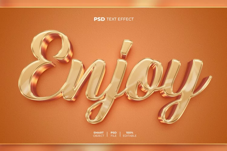 Enjoy 3D editable text effect