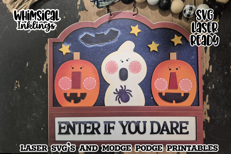 Enter If You dare-Halloween Modge Podge SVG and printable example image 1