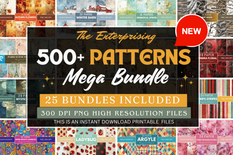 Enterprising Digital Paper Huge Bundle, Backgrounds Bundle