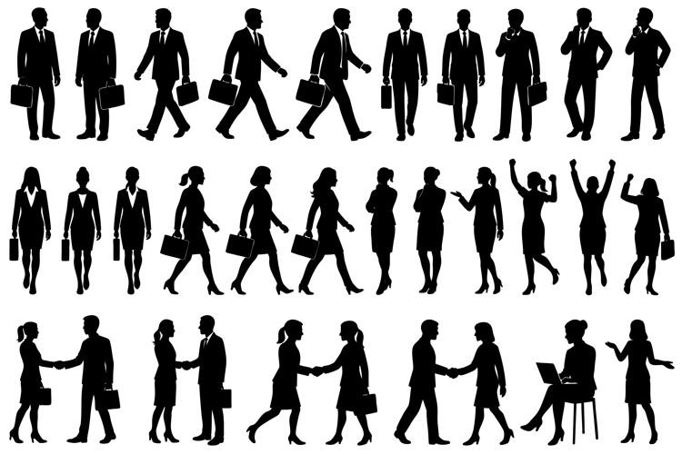Entrepreneur Silhouettes SVG Bundle - Businessman Clipart