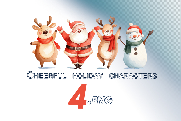 Cheerful holiday characters