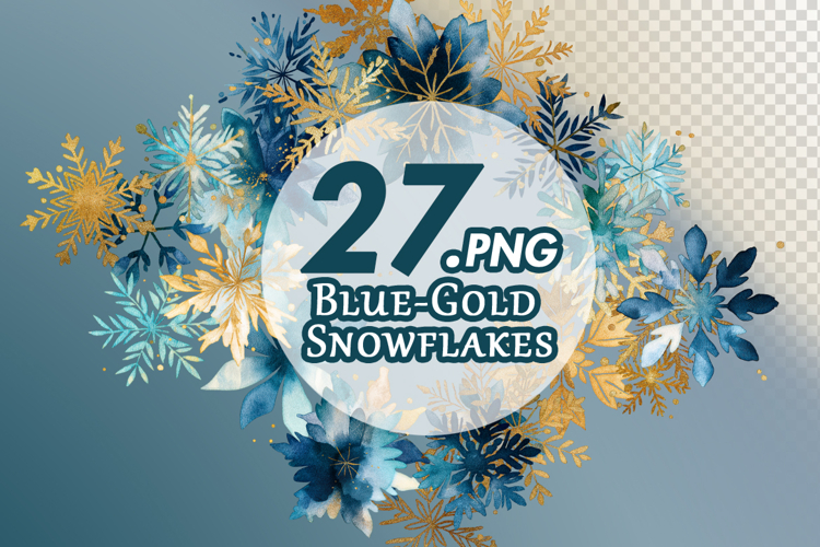 Blue-Gold Snowflakes