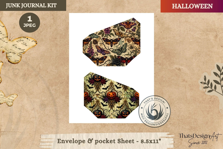 Haunted House Halloween Junk Journal envelope pocket