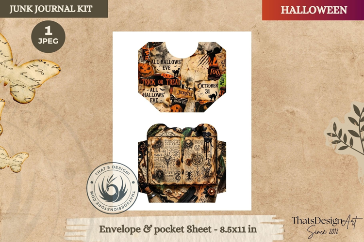 Horror Halloween Junk Journal Gothic envelope and pockets