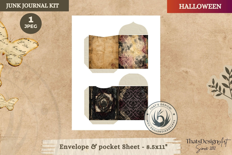 Haunted House Halloween Junk Journal envelope pocket