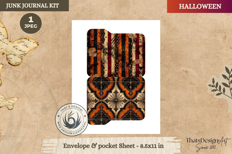 Horror Halloween Junk Journal Gothic envelope and pockets