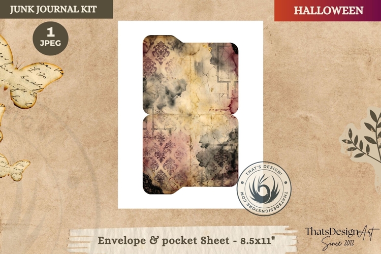 Haunted House Halloween Junk Journal envelope pocket
