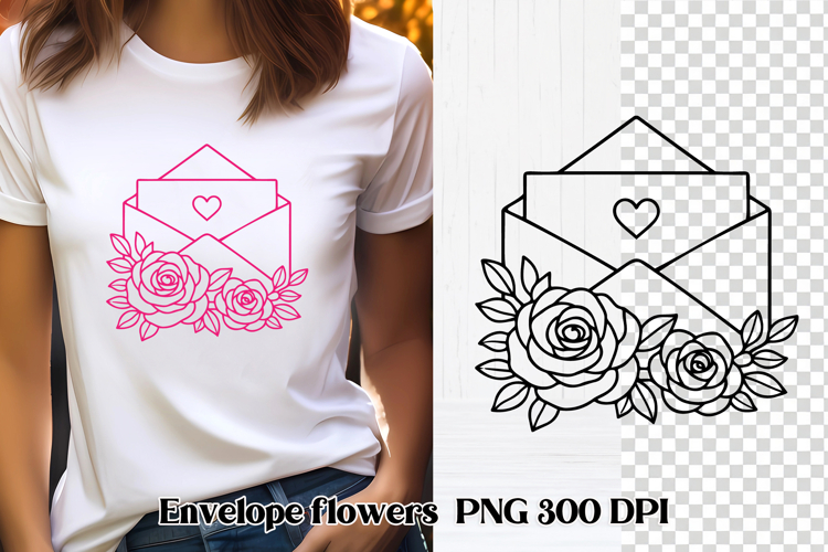Envelope flower SVG design | Valentine’s Day SVG design