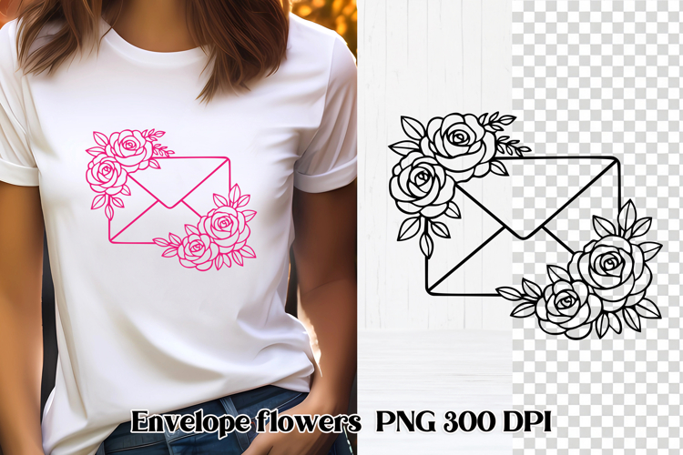 Envelope flower SVG design | Valentine’s Day SVG design