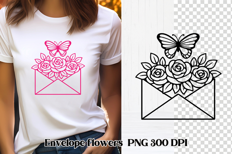 Envelope flower SVG design | Valentine’s Day SVG design