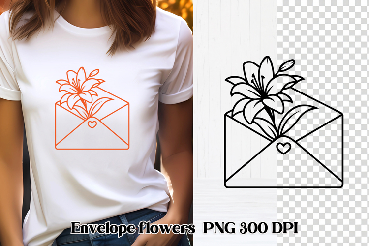 Envelope flower SVG design | Valentine’s Day SVG design