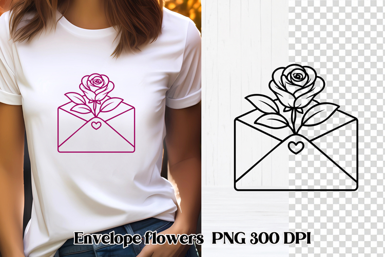 Envelope flower SVG design | Valentine’s Day SVG design